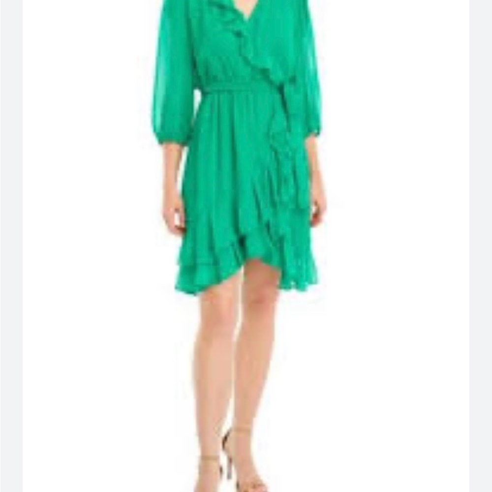 Elegant Green Ruffle Dress MaisonTara